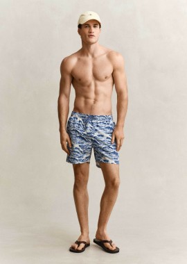GANT - Gant ανδρικό μαγιό σορτς με all-over print Regular Fit - 922616003 Μπλε