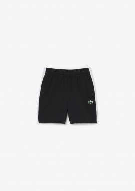Lacoste παιδικό σορτς Ultra Dry με contrast ρίγα με λογότυπο - GJ6313 Μαύρο