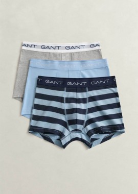 GANT - Gant σετ ανδρικά εσώρουχα trunk με λογότυπο Slim Fit (3 τεμάχια) - 902613043 Γαλάζιο
