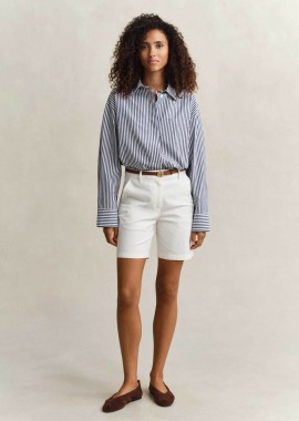 Gant γυναικεία βερμούδα chino Regular Fit - 4020130 Λευκό