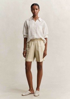 Gant γυναικεία βερμούδα με ελαστική μέση Relaxed Fit - 4020140 Μπεζ