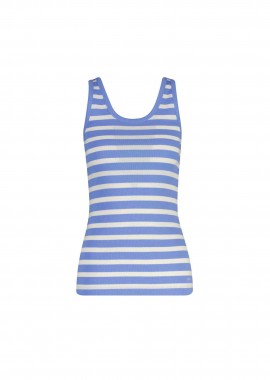 GANT - Gant γυναικεία αμάνικη μπλούζα ribbed με ριγέ σχέδιο Slim Fit - 4201442 Μπλε Ανοιχτό