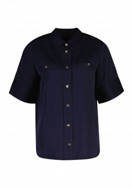 Gant γυναικείο κοντομάνικο πουκάμισο Regular Fit - 4300668 Μπλε Σκούρο