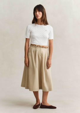 Gant γυναικεία midi φούστα ψηλόμεση Regular Fit - 4400224 Μπεζ