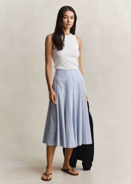Gant γυναικεία midi φούστα με ριγέ σχέδιο Regular Fit - 4400244 Μπλε Ανοιχτό