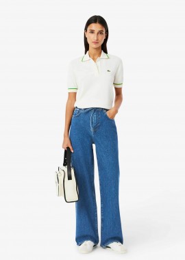 LACOSTE - Lacoste γυναικείο τζιν παντελόνι πεντάτσεπο Wide Leg - HF0206-00 Μπλε