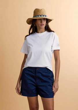 LA MARTINA - La Martina γυναικείο T-shirt με κεντημένο λογότυπο στο μανίκι Boxy Fit