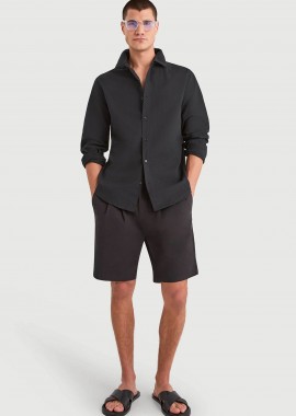 NAUTICA - Nautica ανδρική βερμούδα με τσέπες και κεντημένο λογότυπο - N1V03970 Μαύρο