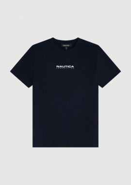 NAUTICA - Nautica ανδρικό T-shirt με λογότυπο και graphic print στο πίσω μέρος