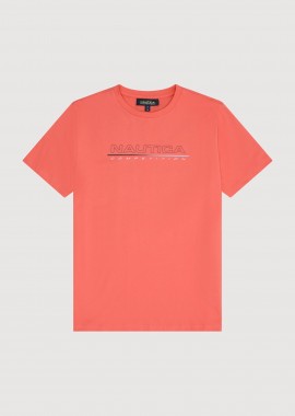 NAUTICA - Nautica ανδρικό T-shirt με λογότυπο και graphic print στο πίσω μέρος