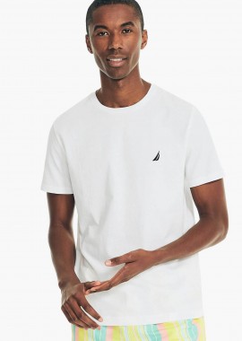 NAUTICA - Nautica ανδρικό T-shirt με κεντημένο λογότυπο Classic Fit - VR8100 Λευκό