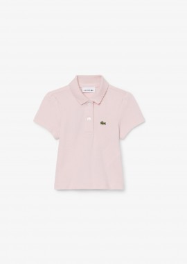 Lacoste παιδική μπλούζα πόλο πικέ με κεντημένο λογότυπο - PJ0953 Ροζ Ανοιχτό