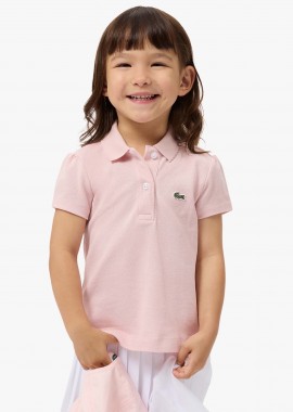 LACOSTE - Lacoste παιδική μπλούζα πόλο πικέ με κεντημένο λογότυπο - PJ0968 Ροζ Ανοιχτό