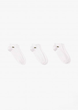 Lacoste σετ unisex κοντές κάλτσες με κεντημένο λογότυπο (3 ζευγάρια) - RA2917-00 Λευκό