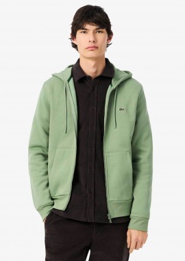 Lacoste ανδρική ζακέτα φούτερ με κουκούλα και κεντημένο λογότυπο Classic Fit - SH9626 Πράσινο Teal