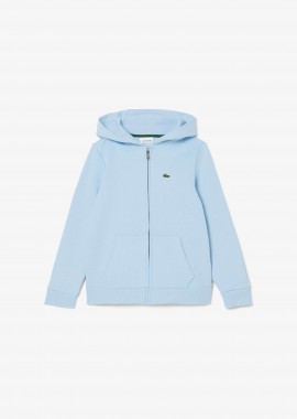 Lacoste παιδική ζακέτα φούτερ με κουκούλα και λογότυπο Regular Fit - SJ0932 Σιελ
