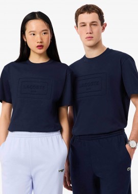 LACOSTE - Lacoste unisex T-shirt με ανάγλυφο λογότυπο Classic Fit - TH0794 Μπλε Σκούρο