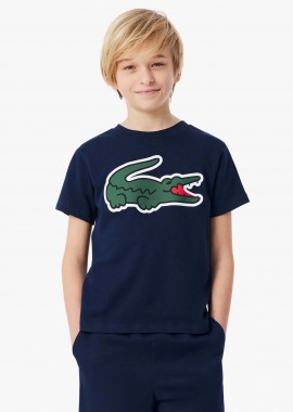 LACOSTE - Lacoste παιδικό T-shirt Ultra Dry με crocodile print - TJ0803 Μπλε Σκούρο