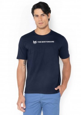The Bostonians ανδρικό T-shirt πικέ με two-tone logo print Regular Fit 