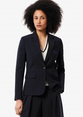 Lacoste γυναικείο σακάκι με κεντημένο λογότυπο Slim Fit - VF4244-00 Μπλε Σκούρο