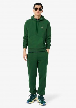 LACOSTE - Lacoste ανδρικό παντελόνι φόρμας με κεντημένο λογότυπο Regular Fit - XH9610 Πράσινο Σκούρο