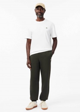 LACOSTE - Lacoste ανδρικό παντελόνι φόρμας με κεντημένο λογότυπο Regular Fit - XH9610 Χακί