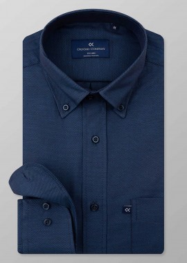 OXFORD COMPANY - Oxford Company ανδρικό πουκάμισο button down μονόχρωμο με κεντημένο λογότυπο Regular Fit