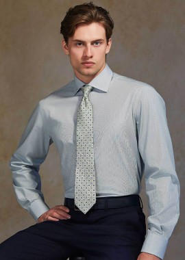OXFORD COMPANY - Oxford Company ανδρικό Classic πουκάμισο ριγέ Regular Fit Club - M324NRZ20.03 Γκρι