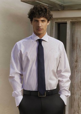 Oxford Company ανδρικό Classic πουκάμισο ριγέ Regular Fit Club - M320NRZ20.02 Εκρού