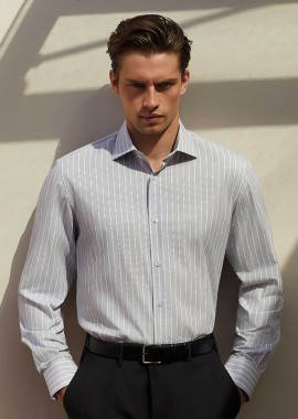 Oxford Company ανδρικό Classic πουκάμισο ριγέ Regular Fit Club - M322NRZ20.02 Γκρι