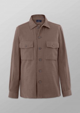 Oxford Company ανδρικό overshirt μονόχρωμο Regular Fit - B116-OZ21.02 Καφέ