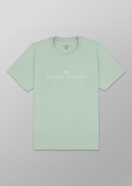 Oxford Company ανδρικό T-shirt μονόχρωμο με κεντημένο λογότυπο Regular Fit - K501-MZ20.07 Πράσινο