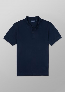 OXFORD COMPANY - Oxford Company ανδρική μπλούζα πόλο πικέ μονόχρωμη με κεντημένο λογότυπο Regular Fit - P504-PZ00.04 Μπλε Σκούρο