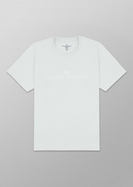 Oxford Company ανδρικό T-shirt μονόχρωμο με κεντημένο λογότυπο Regular Fit - K501-MZ20.21 Πράσινο Ανοιχτό