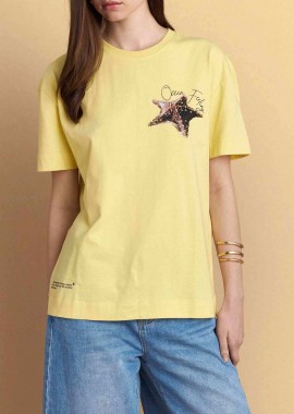 ATTRATTIVO - Attrativo γυναικείο T-shirt με print - 9923130 Κίτρινο