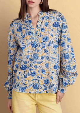 ATTRATTIVO - Attrativo γυναικεία μπλούζα με floral print - 9920307 Μπλε