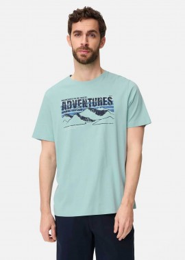 CAMEL ACTIVE - Camel Active ανδρικό T-shirt με monogram print Regular Fit - C261-409700-7T02 Πράσινο Aqua