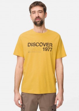 Camel Active ανδρικό T-shirt με lettering Relaxed Fit - C261-409700-7T17 Κίτρινο