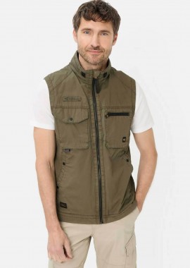 CAMEL ACTIVE - Camel Active ανδρικό αμάνικο μπουφάν με ψηλό λαιμό και τσέπες Regular Fit - C261-460140-7N60 Λαδί