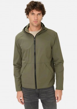 CAMEL ACTIVE - Camel Active ανδρικό jacket με κουκούλα και logo patch Regular Fit - C261-442855-7I23 Λαδί