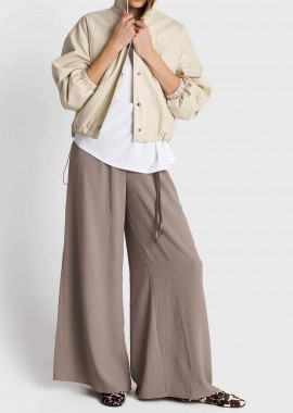 'ALE - 'ALE γυναικεία παντελόνα μονόχρωμη Loose Fit - 82276008 Ανθρακί