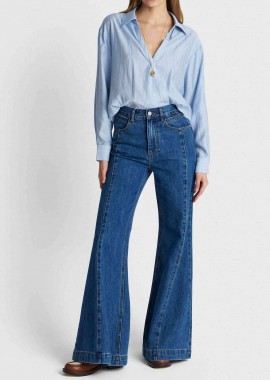'ALE γυναικείο τζιν παντελόνι καμπάνα - 8922973 Denim Blue Σκούρο