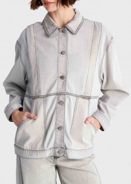 'ALE γυναικείο denim μπουφάν με vintage όψη - 8922970 Ανθρακί