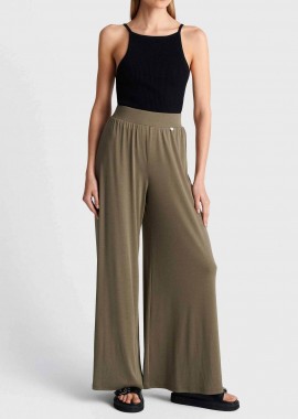 'ALE γυναικεία παντελόνα μονόχρωμη Loose Fit - 8923042 Χακί
