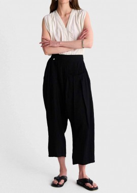 'ALE γυναικεία παντελόνα μονόχρωμη Loose Fit - 8921121 Μαύρο