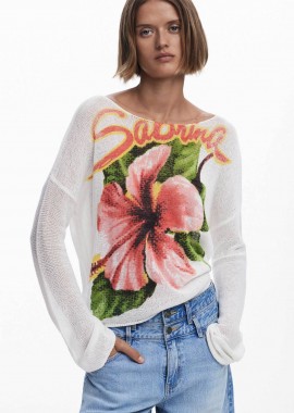 DESIGUAL - Desigual γυναικεία πλεκτή μπλούζα με floral print