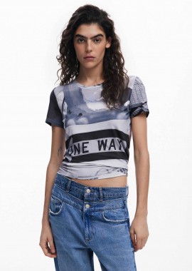 DESIGUAL - Desigual γυναικείο T-shirt με all-over print