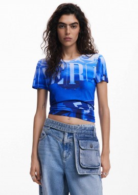 Desigual γυναικείο T-shirt με all-over print 