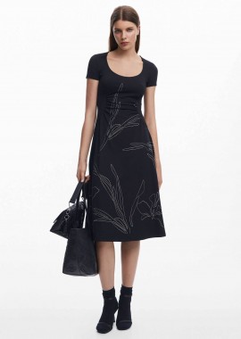 DESIGUAL - Desigual γυναικείο φόρεμα midi με print