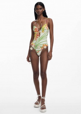 DESIGUAL - Desigual γυναικείο μαγιό ολόσωμο με tropical print